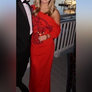 ARRANGE asos One-Shoulder Red/orange Dress